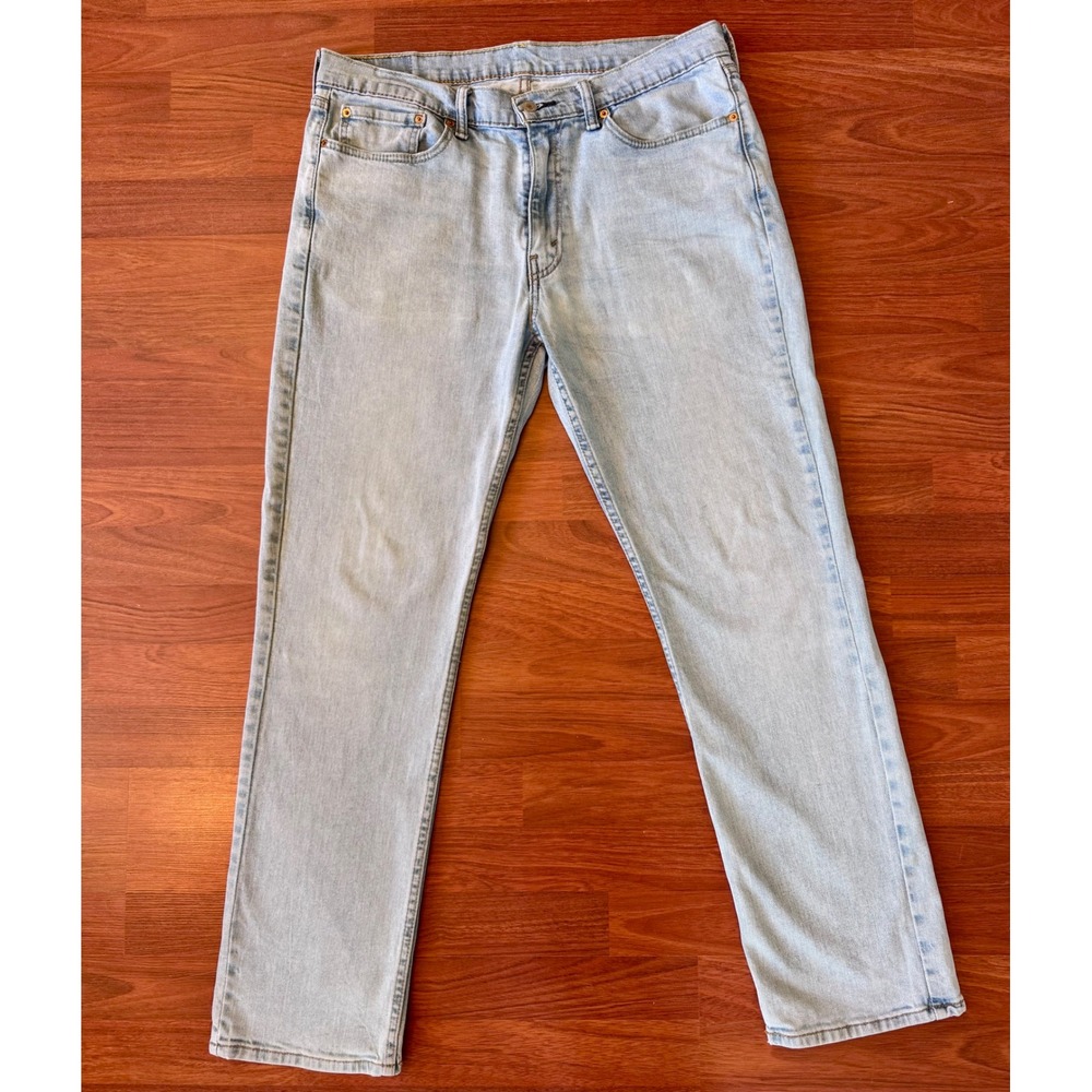 Levis 514 Straight Fit Light Wash Blue Denim Jeans Mens W36 L32 Classic Casual